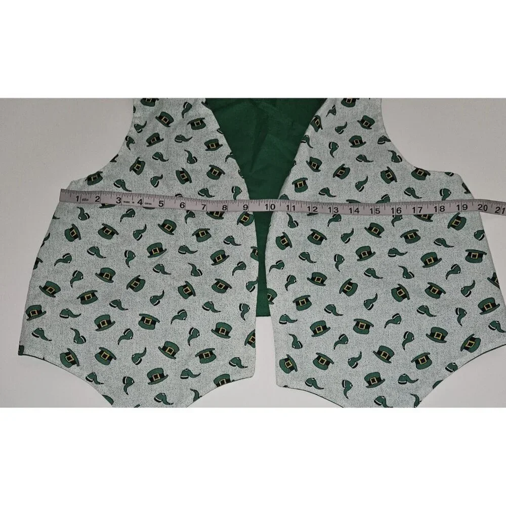 Handmade St Patrick's Day Reversible Vest Green Leprechaun Child Lg? Adult Sm?